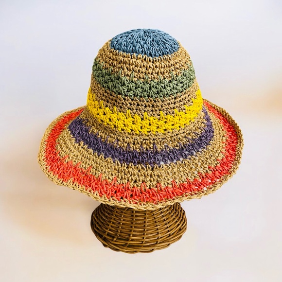 Mandalay and Company Accessories - BOHEMIAN STARBURST STRAW BUCKET HAT